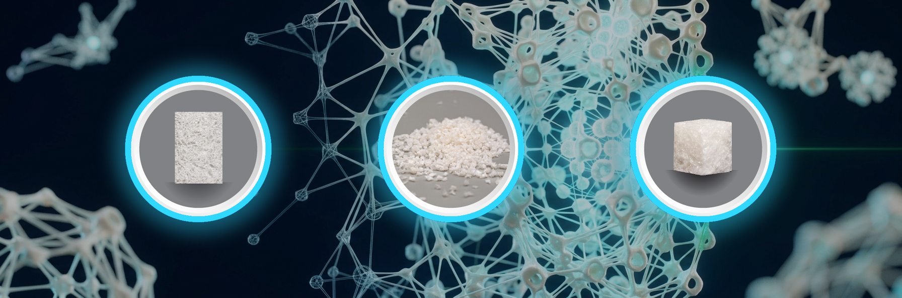 Osteoconductive scaffold material in block, granulate, and cube forms